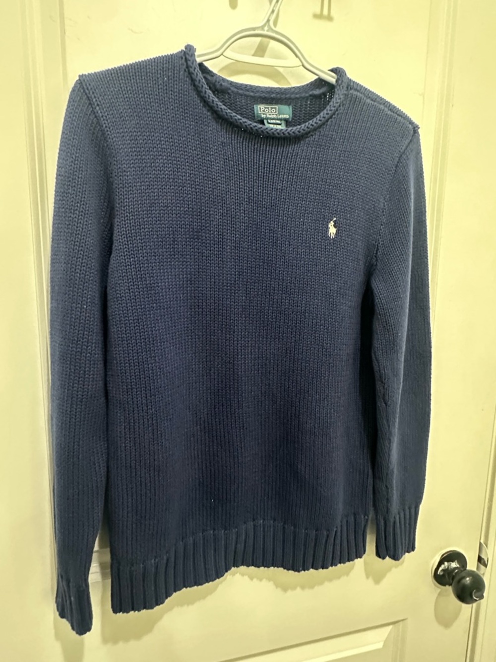 Polo by Ralph Lauren Youth SZ L 14-16 Navy Crewneck Knit Sweater